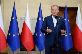 Polish Prime Minister Donald Tusk's Press Conference.