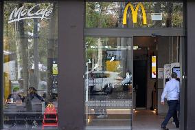 McDonalds branch with Halloween decorations in Barcelona