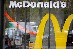 McDonalds branch with Halloween decorations in Barcelona