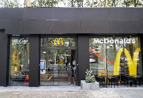 McDonalds branch with Halloween decorations in Barcelona