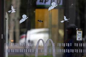 McDonalds branch with Halloween decorations in Barcelona