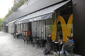 McDonalds branch with Halloween decorations in Barcelona