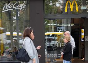 McDonalds branch with Halloween decorations in Barcelona