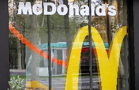 McDonalds branch with Halloween decorations in Barcelona