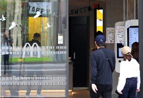 McDonalds branch with Halloween decorations in Barcelona