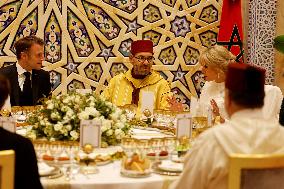 State Dinner in Honor of President Macron At Royal Palace - Rabat