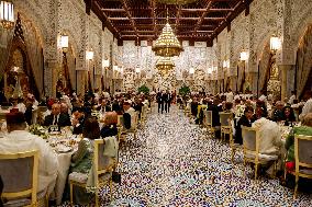 State Dinner in Honor of President Macron At Royal Palace - Rabat