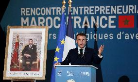 Macron Visits The University Of Rabat - Morocco