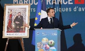 Macron Visits The University Of Rabat - Morocco