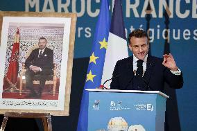 Macron Visits The University Of Rabat - Morocco