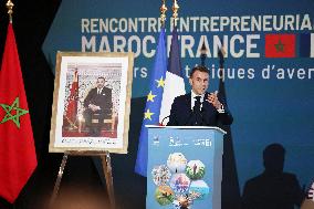 Macron Visits The University Of Rabat - Morocco