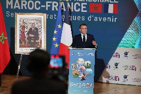 Macron Visits The University Of Rabat - Morocco