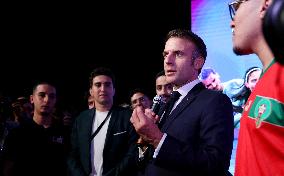 Macron Visits The University Of Rabat - Morocco