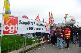 Health and CGT Sanofi Inter-Union Rally - Paris