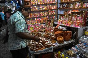 Market Ahead Of Diwali Festival In India.