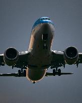 Boeing 737 Max Neos Air Landing At Sunset In Bari Airport