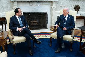 President Biden Meets President of Cyprus Nikos Christodoulides in Oval Office