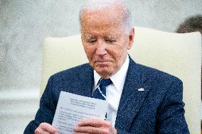 President Biden Meets President of Cyprus Nikos Christodoulides in Oval Office