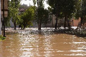 Cabriel River Overflows In Mira - Spain