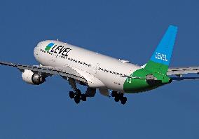 LEVEL Airbus A330 Taking Off From Barcelona airport