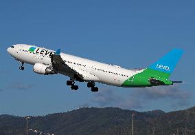 LEVEL Airbus A330 Taking Off From Barcelona airport