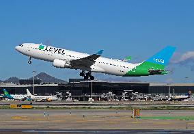 LEVEL Airbus A330 Taking Off From Barcelona airport