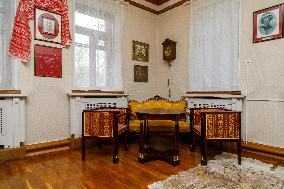 Restored 19th-century houses and windmill in Taras Shevchenkos homeland