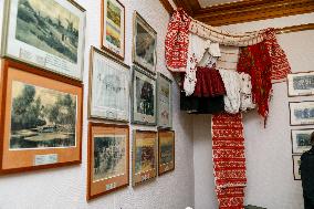 Restored 19th-century houses and windmill in Taras Shevchenkos homeland