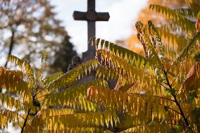 The Evangelical Augsburg Cemetery Seen In Warsaw