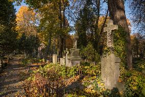 The Evangelical Augsburg Cemetery Seen In Warsaw