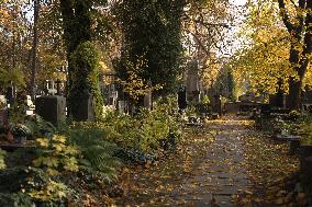 The Evangelical Augsburg Cemetery Seen In Warsaw