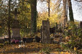 The Evangelical Augsburg Cemetery Seen In Warsaw