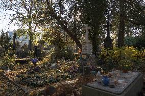 The Evangelical Augsburg Cemetery Seen In Warsaw