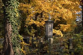 The Evangelical Augsburg Cemetery Seen In Warsaw