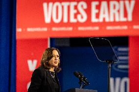 Vice President Kamala Harris Campaigns In Harrisburg, Pennsylvania