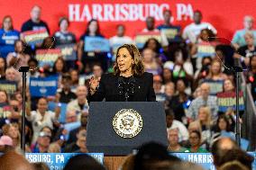 Vice President Kamala Harris Campaigns In Harrisburg, Pennsylvania