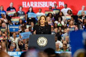 Vice President Kamala Harris Campaigns In Harrisburg, Pennsylvania