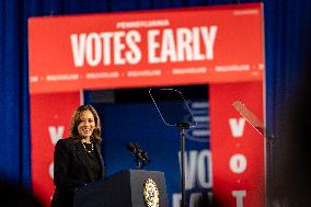 Vice President Kamala Harris Campaigns In Harrisburg, Pennsylvania