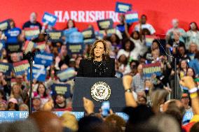 Vice President Kamala Harris Campaigns In Harrisburg, Pennsylvania