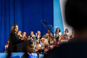 Vice President Kamala Harris Campaigns In Harrisburg, Pennsylvania