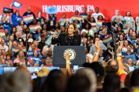 Vice President Kamala Harris Campaigns In Harrisburg, Pennsylvania