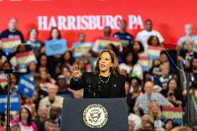 Vice President Kamala Harris Campaigns In Harrisburg, Pennsylvania