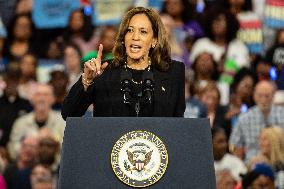 Vice President Kamala Harris Campaigns In Harrisburg, Pennsylvania