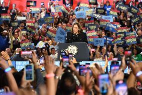 Vice President Of The United States Kamala Harris Campaign Rally At PA Farm Show Complex In Harrisburg Pennsylvania