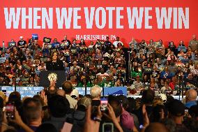 Vice President Of The United States Kamala Harris Campaign Rally At PA Farm Show Complex In Harrisburg Pennsylvania