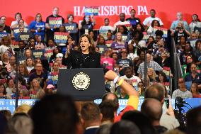 Vice President Of The United States Kamala Harris Campaign Rally At PA Farm Show Complex In Harrisburg Pennsylvania