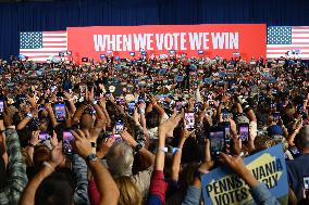 Vice President Of The United States Kamala Harris Campaign Rally At PA Farm Show Complex In Harrisburg Pennsylvania