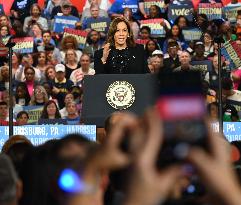 Vice President Of The United States Kamala Harris Campaign Rally At PA Farm Show Complex In Harrisburg Pennsylvania