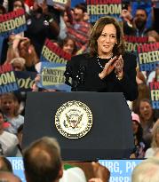 Vice President Of The United States Kamala Harris Campaign Rally At PA Farm Show Complex In Harrisburg Pennsylvania