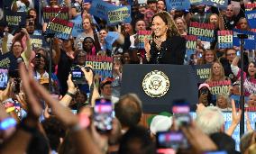 Vice President Of The United States Kamala Harris Campaign Rally At PA Farm Show Complex In Harrisburg Pennsylvania